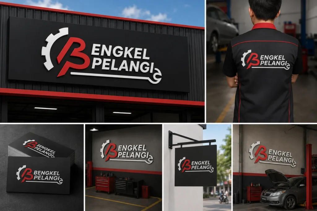 Branding Logo Bengkel Pelangi